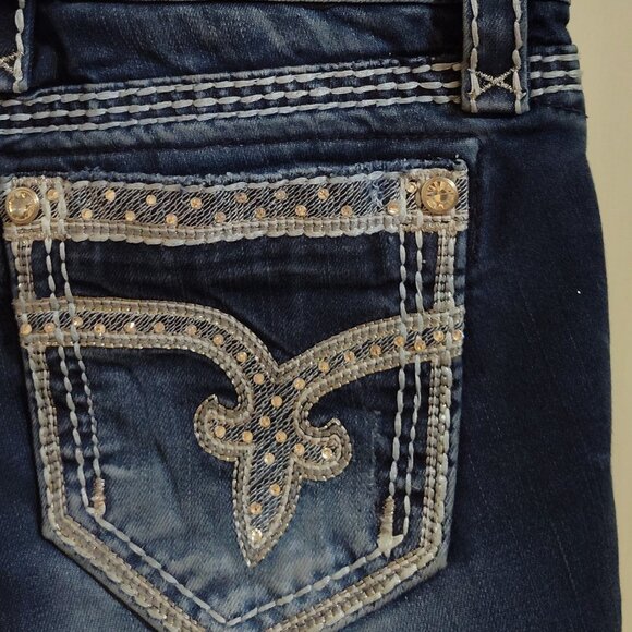 Rock Revival sz 26 "Sherry" Crystal Rhinestone Style E8439MB8R Embellished Jeans - Picture 8 of 11